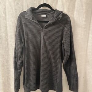 Columbia Gray Waffle Knit Quarter-Zip Pullover